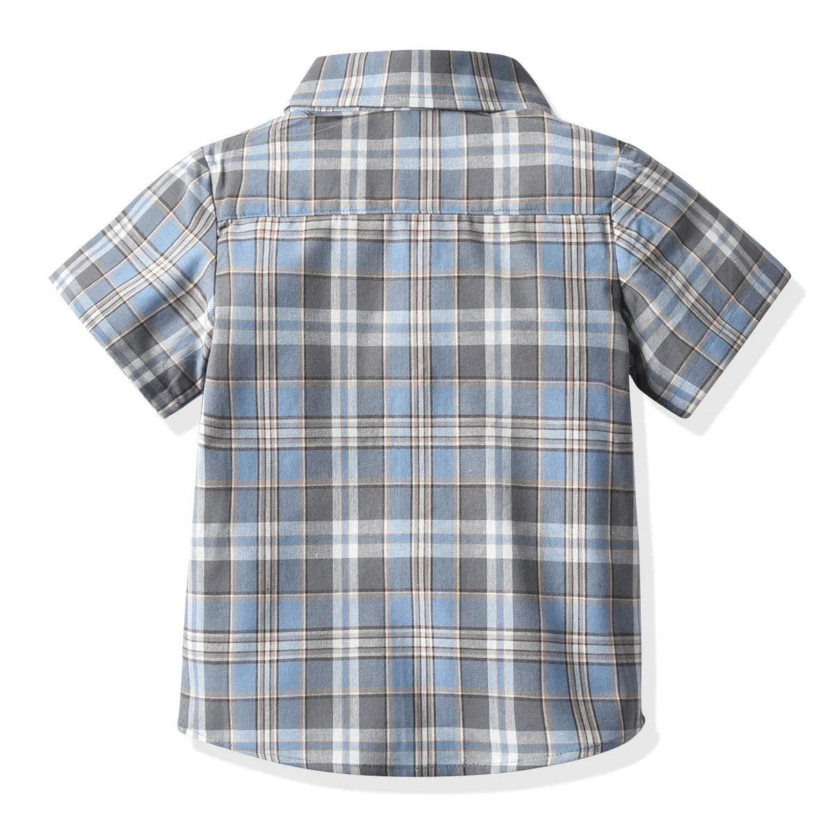 2 Pieces Set Baby Kid Boys Dressy Checked Bow Shirts And Suits Trousers Wholesale 211109626