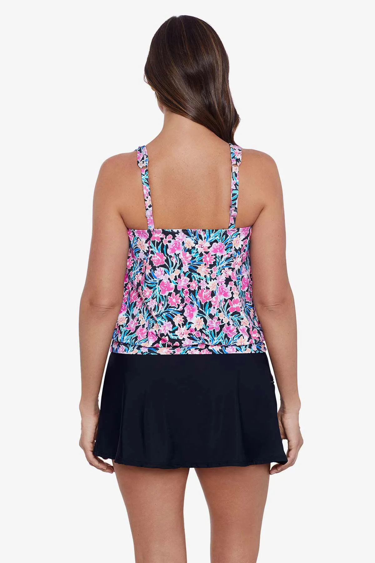 Florentine Shirred Neck Blouson Tankini Top