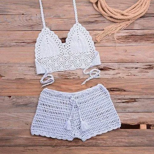 Knitted Two Pieces Push-Up Bikini Set