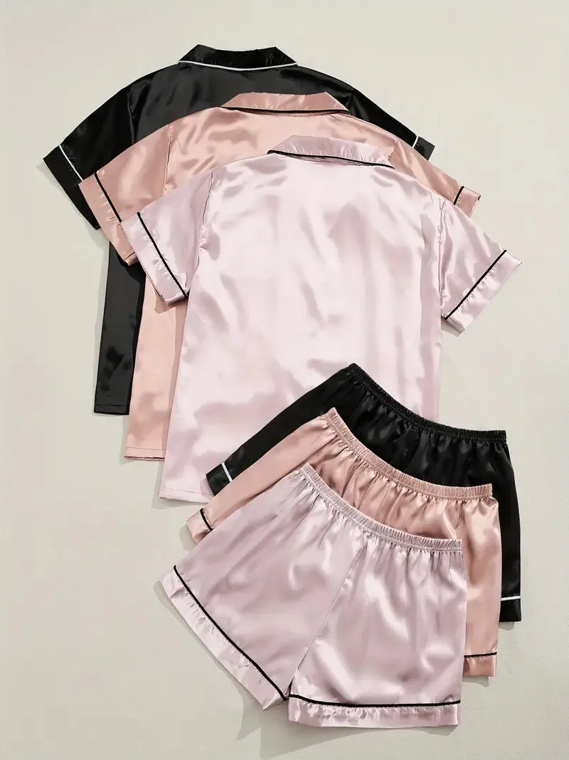 SONYA™ - COMFORTABLE SATIN LOUNGEWEAR 3PCS SET