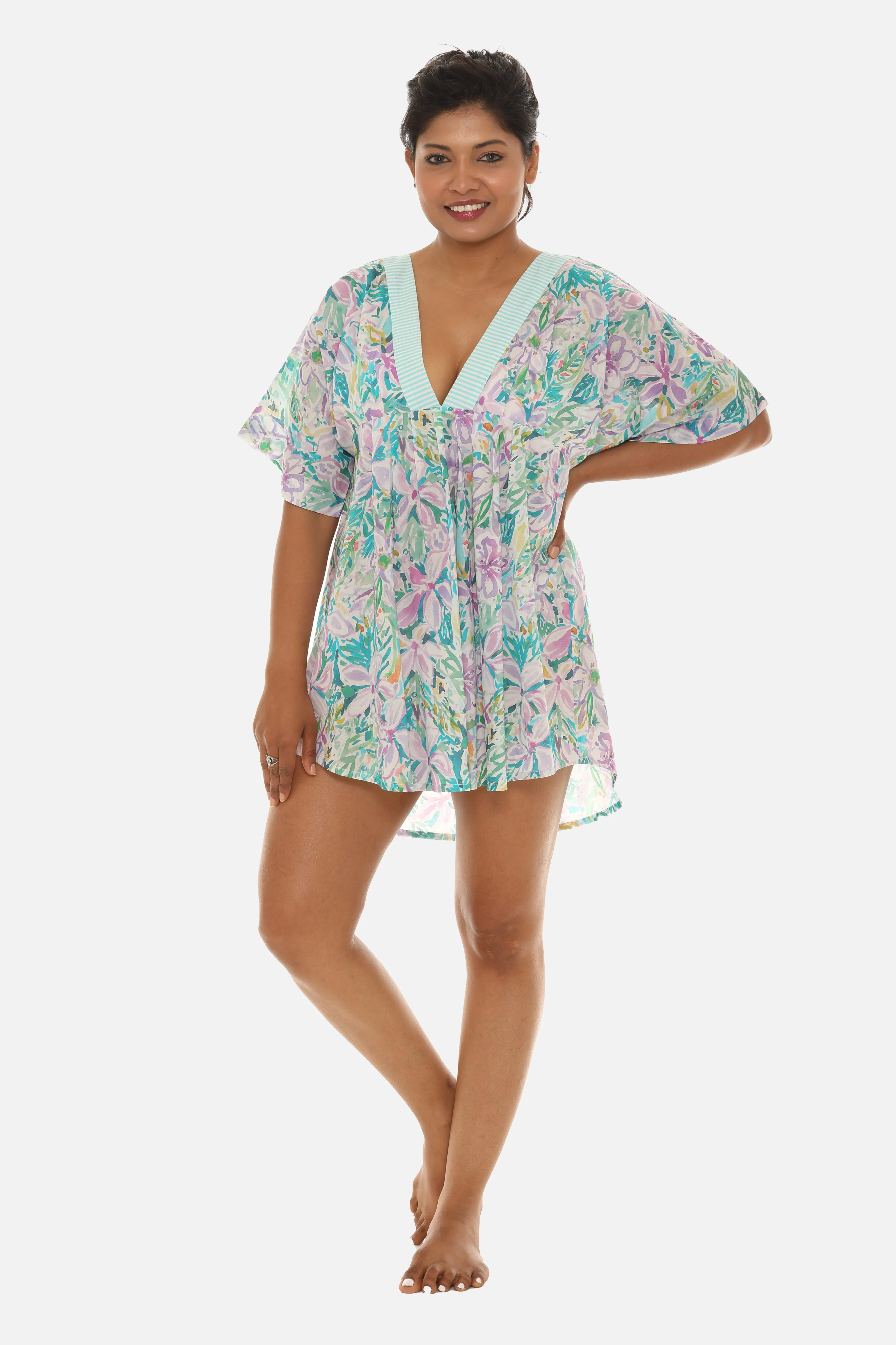 Women's V-Neck Printed Cover Up/Top